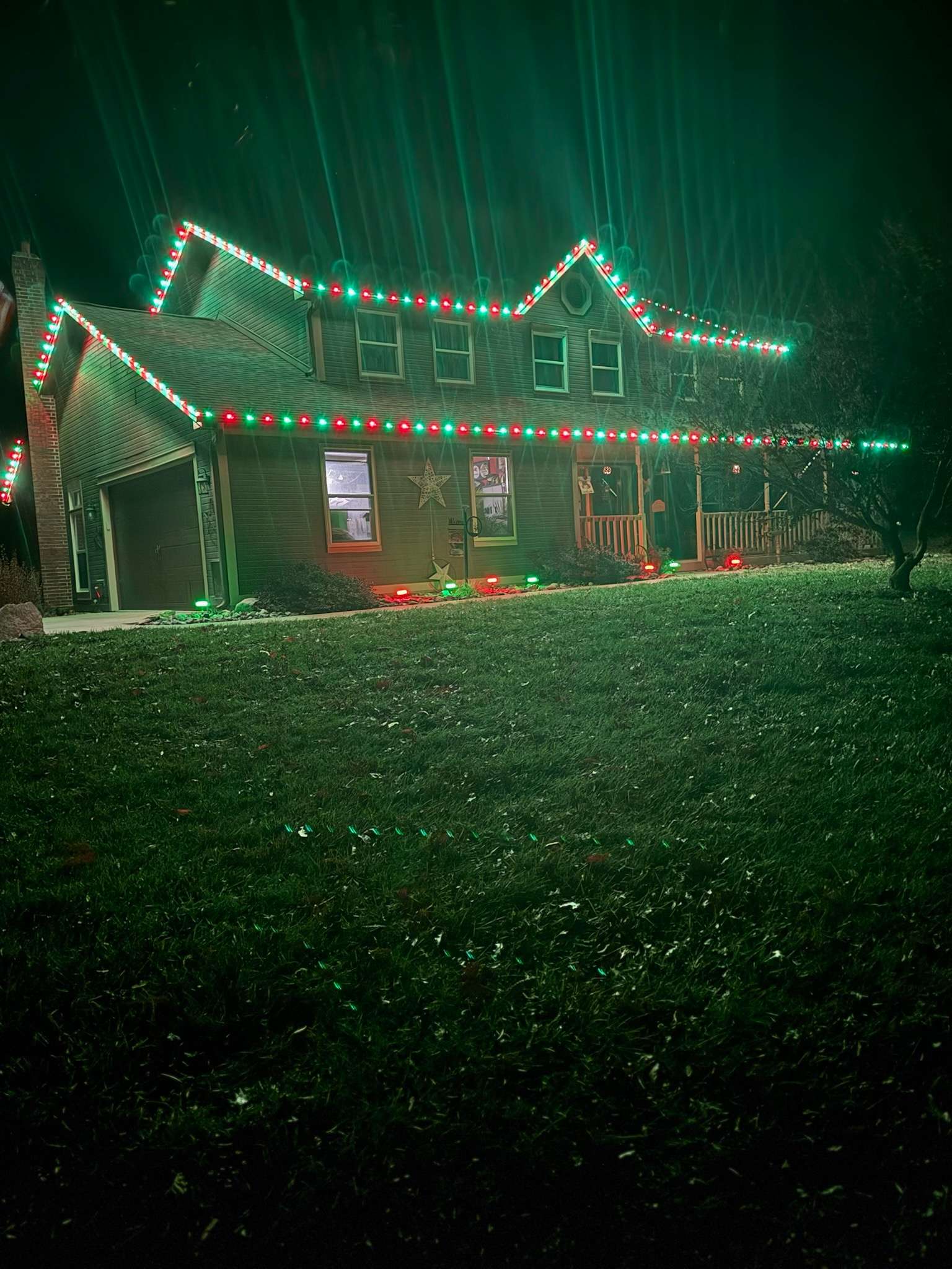 Holiday light display installed by Lentz Lighting