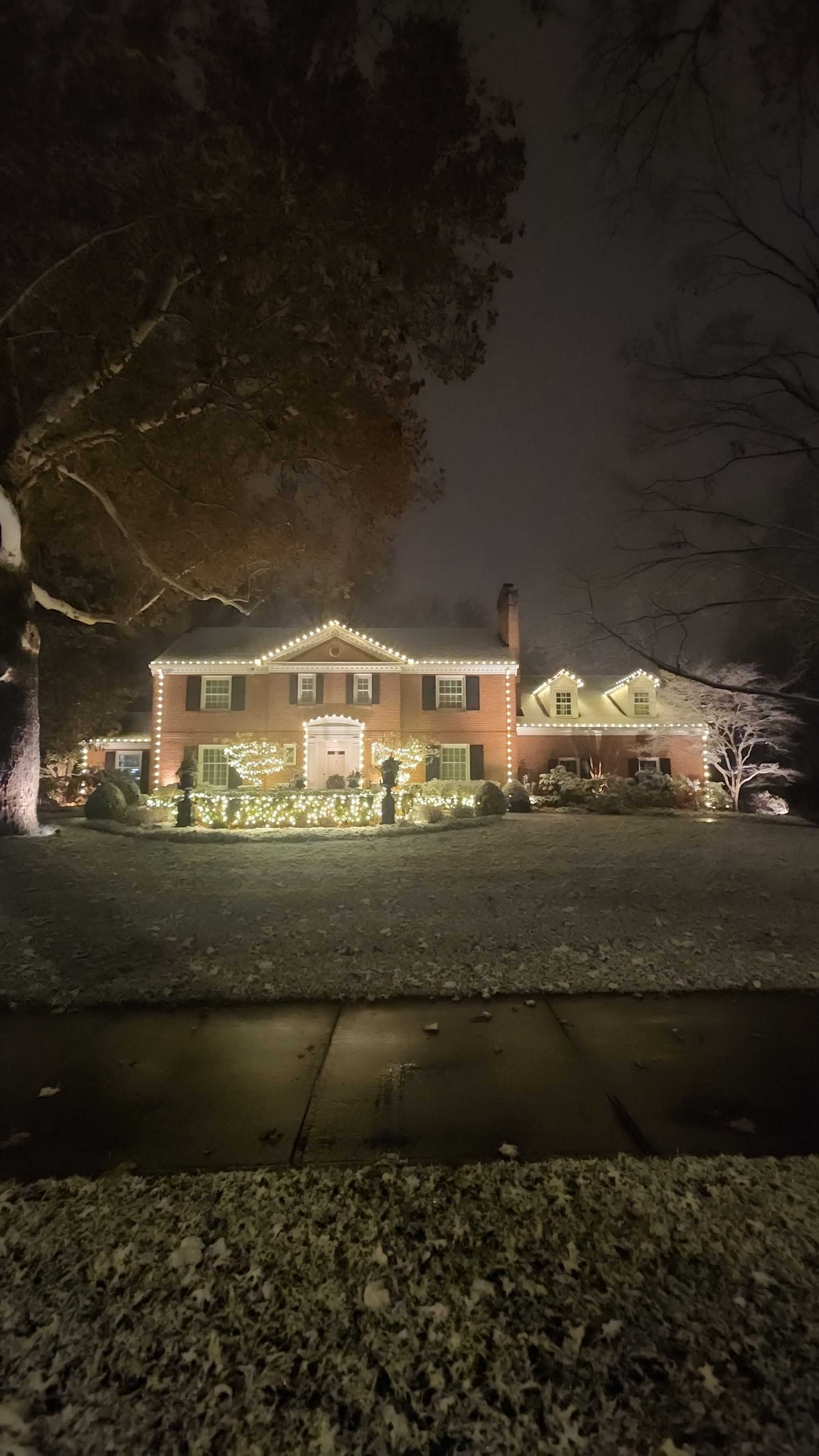 Holiday light display installed by Lentz Lighting