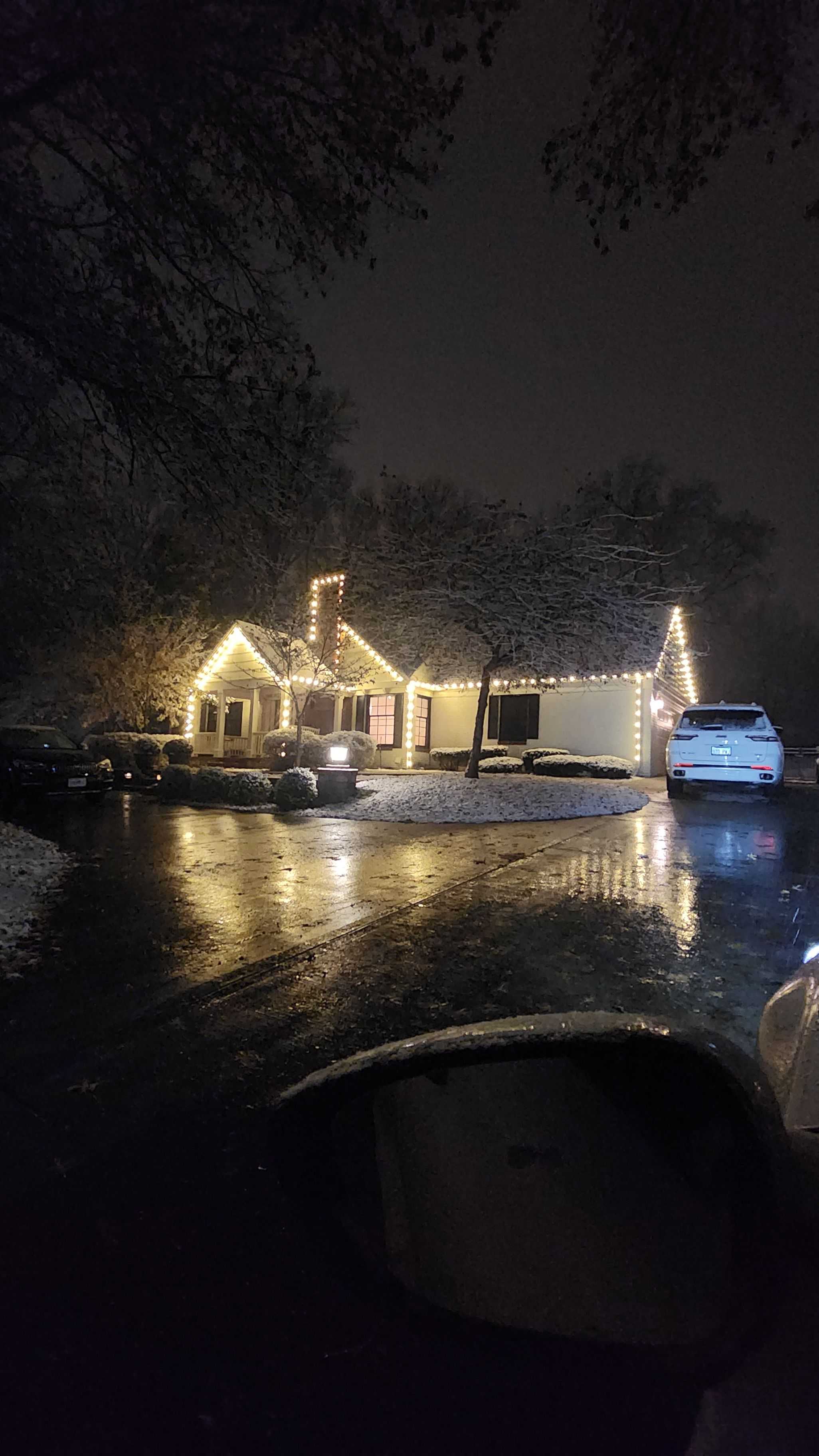Holiday light display installed by Lentz Lighting